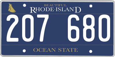 RI license plate 207680