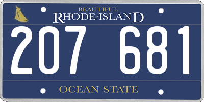 RI license plate 207681