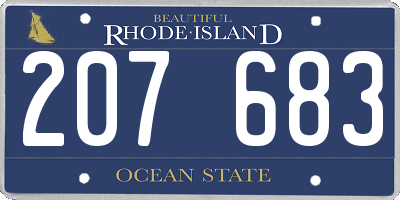 RI license plate 207683