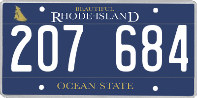 RI license plate 207684