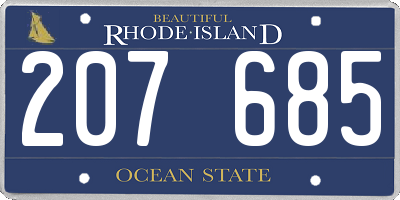 RI license plate 207685