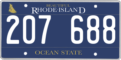 RI license plate 207688