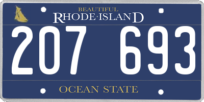 RI license plate 207693