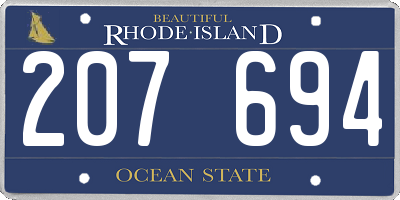RI license plate 207694