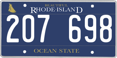 RI license plate 207698