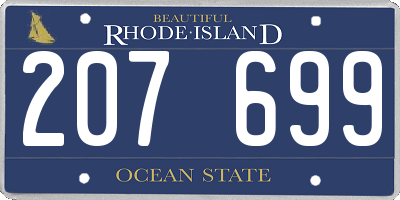 RI license plate 207699