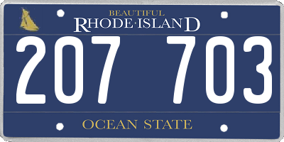 RI license plate 207703