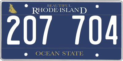 RI license plate 207704