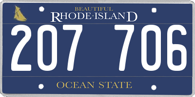 RI license plate 207706