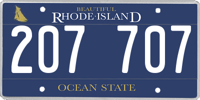 RI license plate 207707