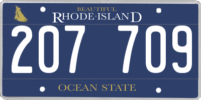 RI license plate 207709