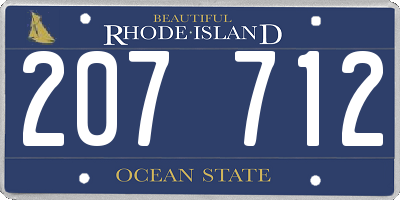 RI license plate 207712