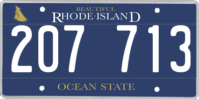 RI license plate 207713