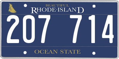 RI license plate 207714