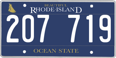 RI license plate 207719