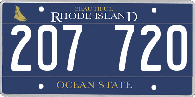 RI license plate 207720