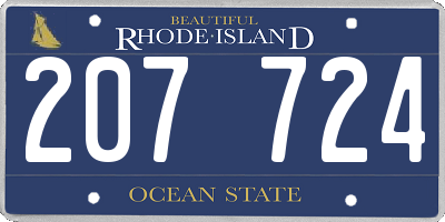 RI license plate 207724