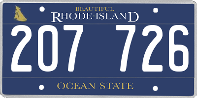 RI license plate 207726