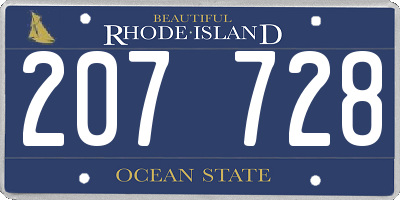 RI license plate 207728