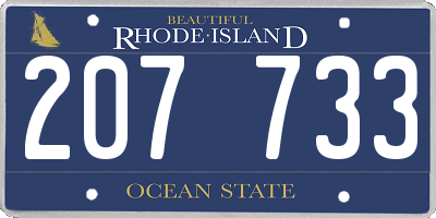RI license plate 207733