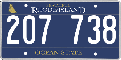 RI license plate 207738