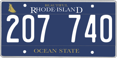 RI license plate 207740