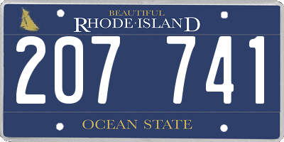 RI license plate 207741