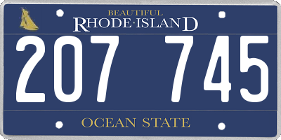 RI license plate 207745