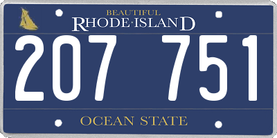 RI license plate 207751