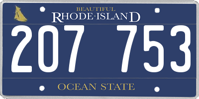 RI license plate 207753