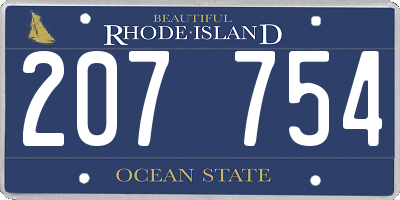RI license plate 207754