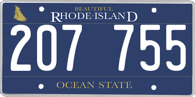 RI license plate 207755