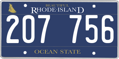 RI license plate 207756