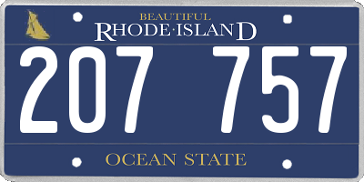 RI license plate 207757