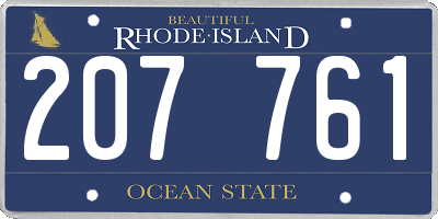 RI license plate 207761