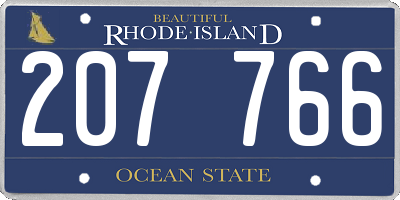 RI license plate 207766