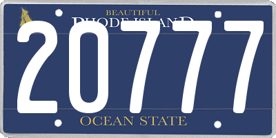 RI license plate 20777