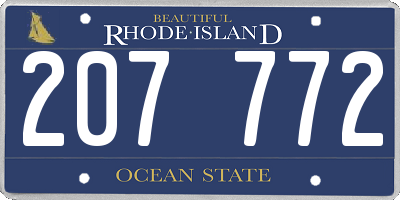 RI license plate 207772