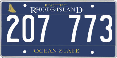 RI license plate 207773