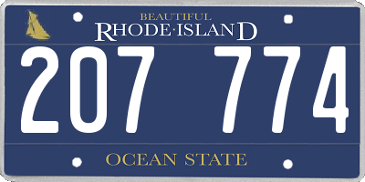 RI license plate 207774