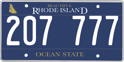 RI license plate 207777