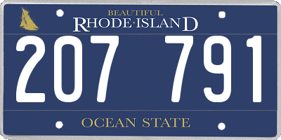 RI license plate 207791