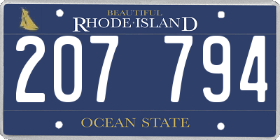 RI license plate 207794