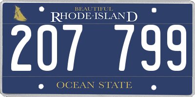 RI license plate 207799