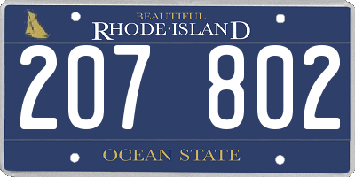 RI license plate 207802