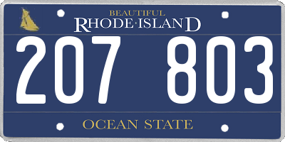 RI license plate 207803