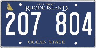 RI license plate 207804