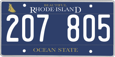 RI license plate 207805