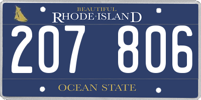 RI license plate 207806