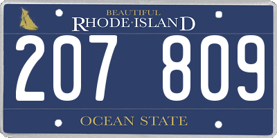 RI license plate 207809